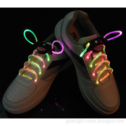 Flashing LED Shoelace Green Pink